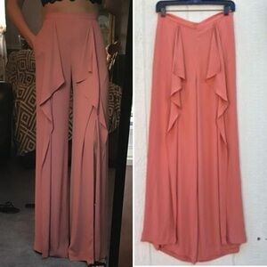 BCBGMaxAzria Jackee drape slit front Wide Leg Pants 12